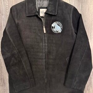 Vintage 90s Eeyore Suede Leather Jacket Disney Store Men's Large
